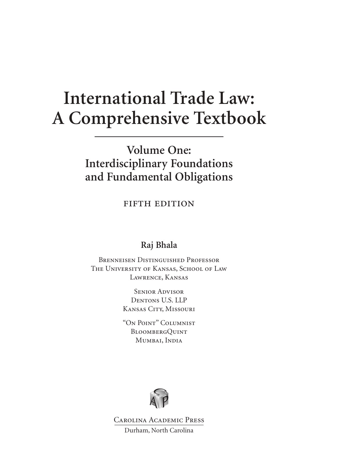 Cover of International Trade Law